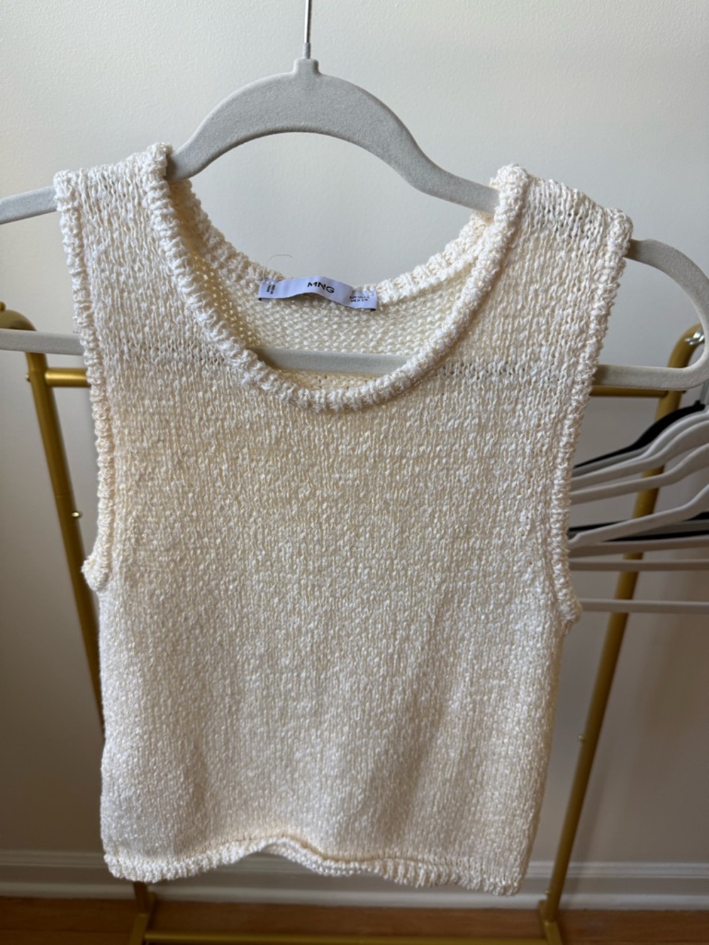 Mango Cream Crochet Knit Tank